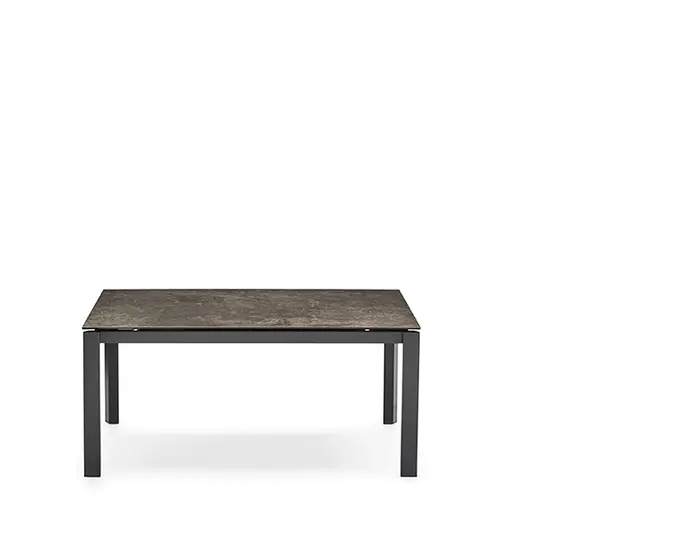 Duca Table with extendable rectangular top and metal legs